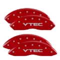 Picture of MGP 4 Caliper Covers Engraved Front & Rear Vtech Red finish silver ch