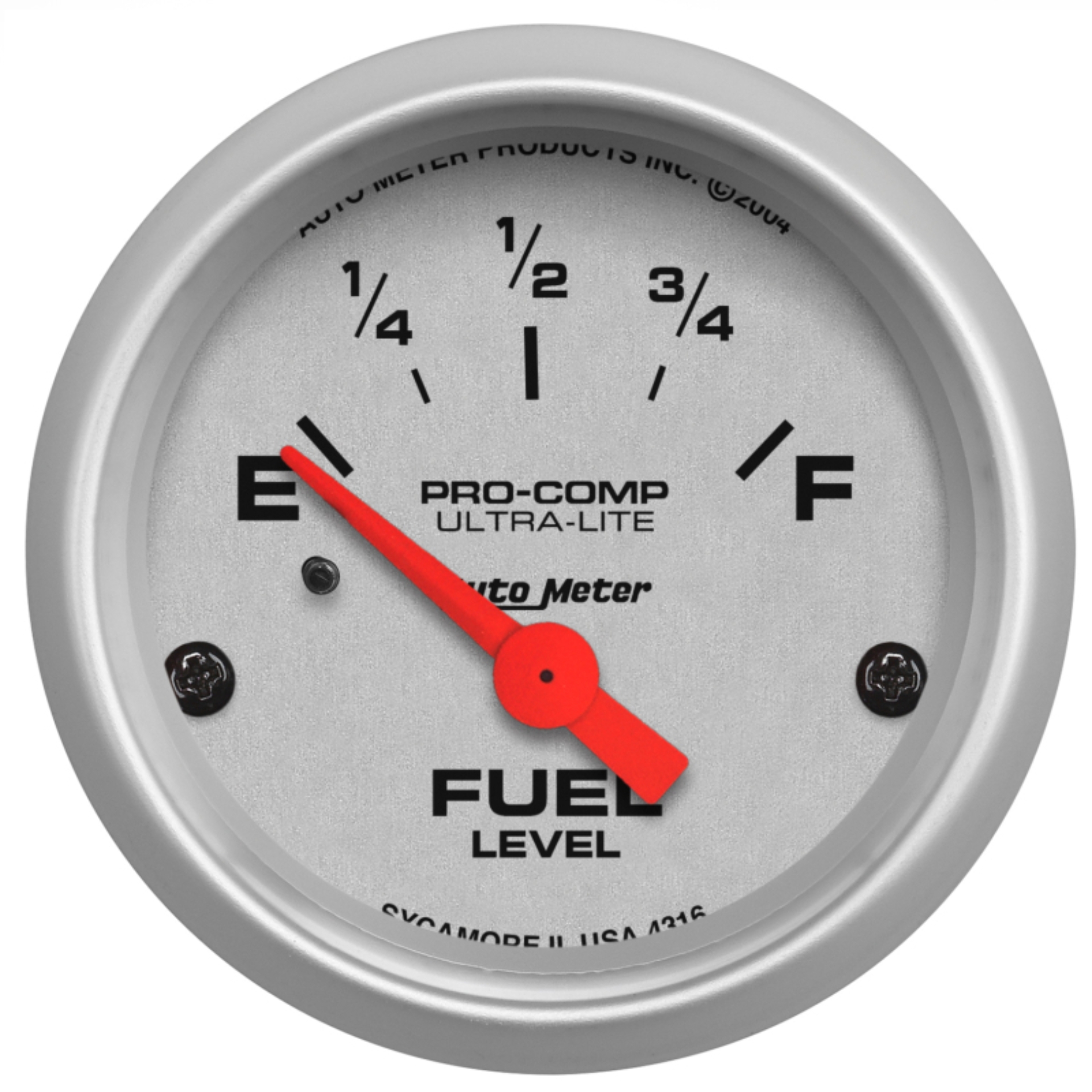Picture of Autometer Ultra-Lite 52mm 240 OHMS Empty/33 OHMS Full Short Sweep Electronic Fuel Level Gauge