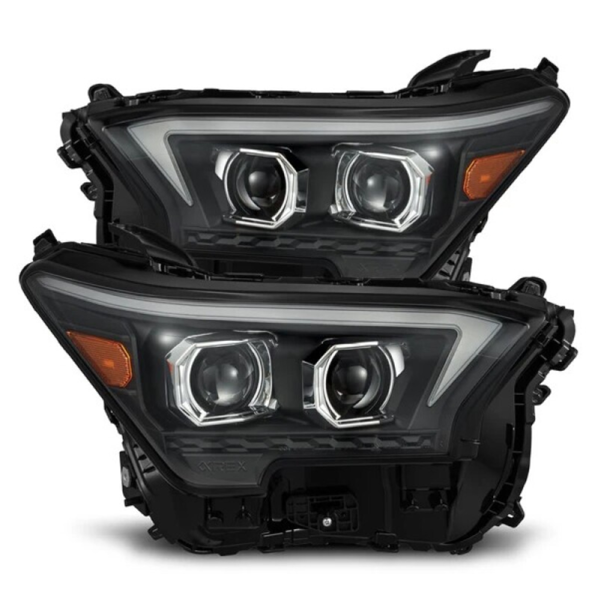 Picture of AlphaRex 23-24 Toyota Tacoma LUXX-Series LED Proj Headlights Blk w/Actv Light & Seq. Sig + DRL