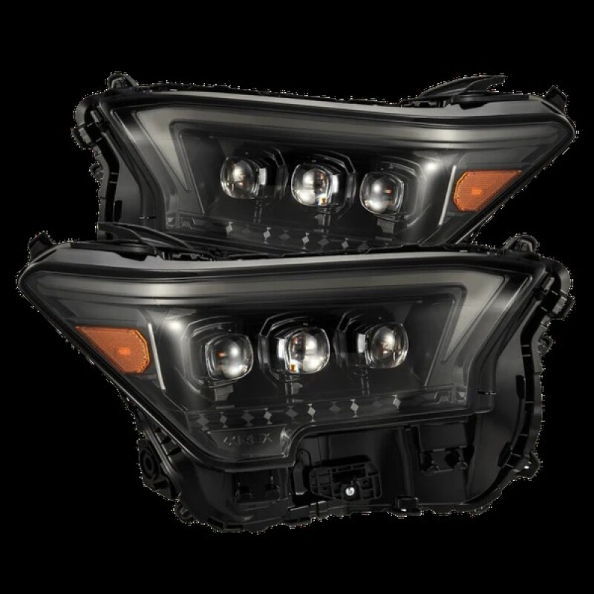 Picture of AlphaRex 2024+ Toyota Tacoma NOVA-Series LED Proj Headlights Alpha-Blk w/Actv Light & Seq. Sig + DRL