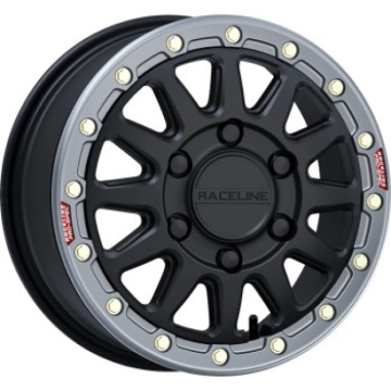 Picture of Raceline A14BG Alpha 15x6.5in/6x139.7 BP/74mm Offset/78.1mm Bore - Blk & Gunmetal Ring Beadlock Whl