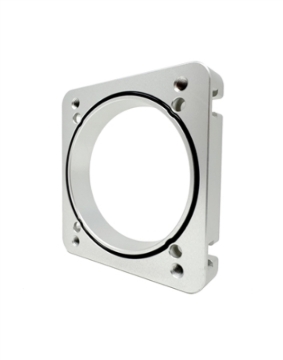 Picture of Torque Solution 06-21 Subaru STI EJ Big Bore Manifold Big Bore 76mm Throttle Body Adapter - Silver