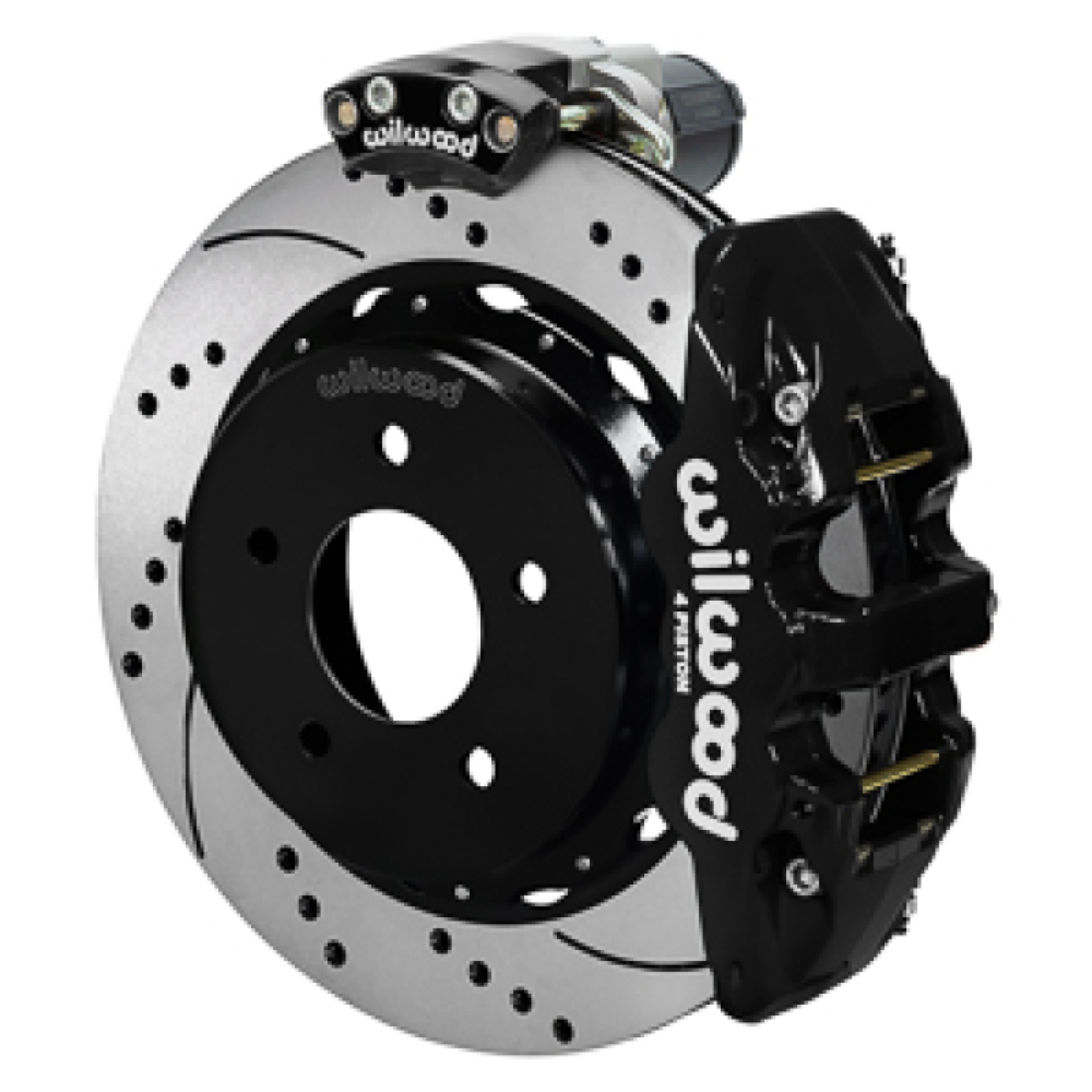 Picture of Wilwood 88-98 GM C1500 Aero4 Rear Elec. Parking Brake Kit 14in SRP Rotor 3.25in Offset - Blk