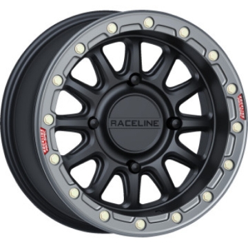 Picture of Raceline A14BG Alpha 17x7in/4x156 BP/40mm Offset/132.5mm Bore- Blk & Gunmetal Ring Beadlock Wheel