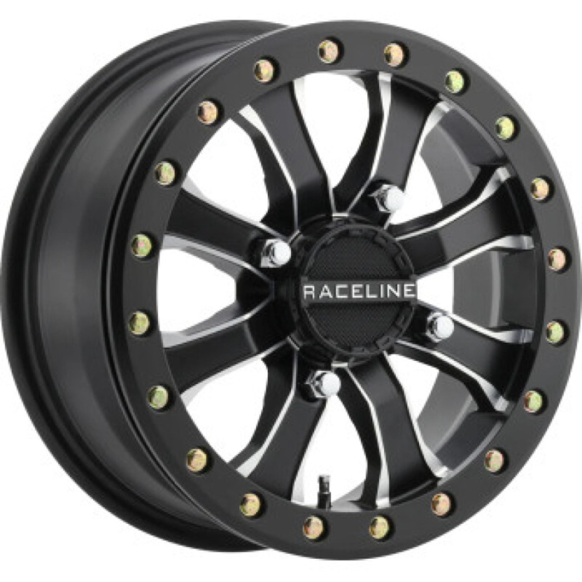 Picture of Raceline A71MB Mamba 14x6in/4x156 BP/5+1 40mm Offset/132.5mm Bore - Black & Machined Beadlock Wheel