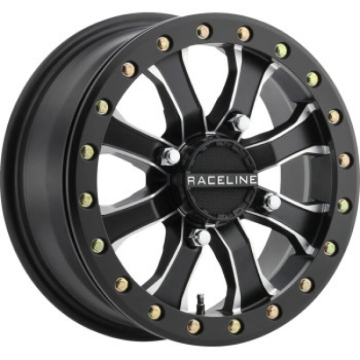 Picture of Raceline A71MB Mamba 14x6in/4x156 BP/5+1 40mm Offset/132.5mm Bore - Black & Machined Beadlock Wheel