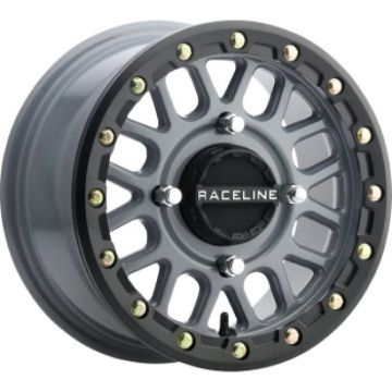Picture of Raceline A93SG Podium 14x7in/4x137 BP/38mm Offset/110.18mm Bore - Grey & Black Ring Beadlock Wheel