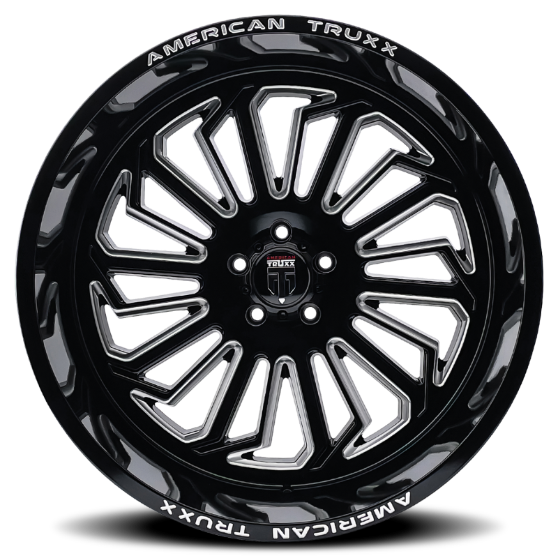 Picture of American Truxx AT1916 Butcher 24x14 / 6x139.7 BP / -76mm Offset / 106mm Hub Gloss Black Milled Wheel