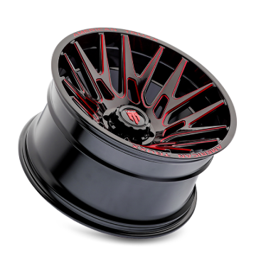 Picture of American Truxx AT1919 Evolution 22x12 / 8x170 BP / -44mm OS / 125.2mm Hub Gloss Blk Prizm Red Wheel