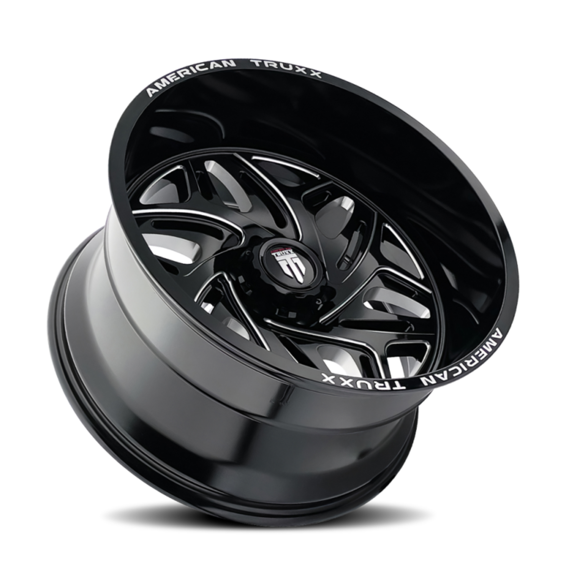 Picture of American Truxx AT1914 Euphoria 22x12 / 6x135 BP / -44mm Offset / 87.1mm Hub Gloss Black Milled Wheel