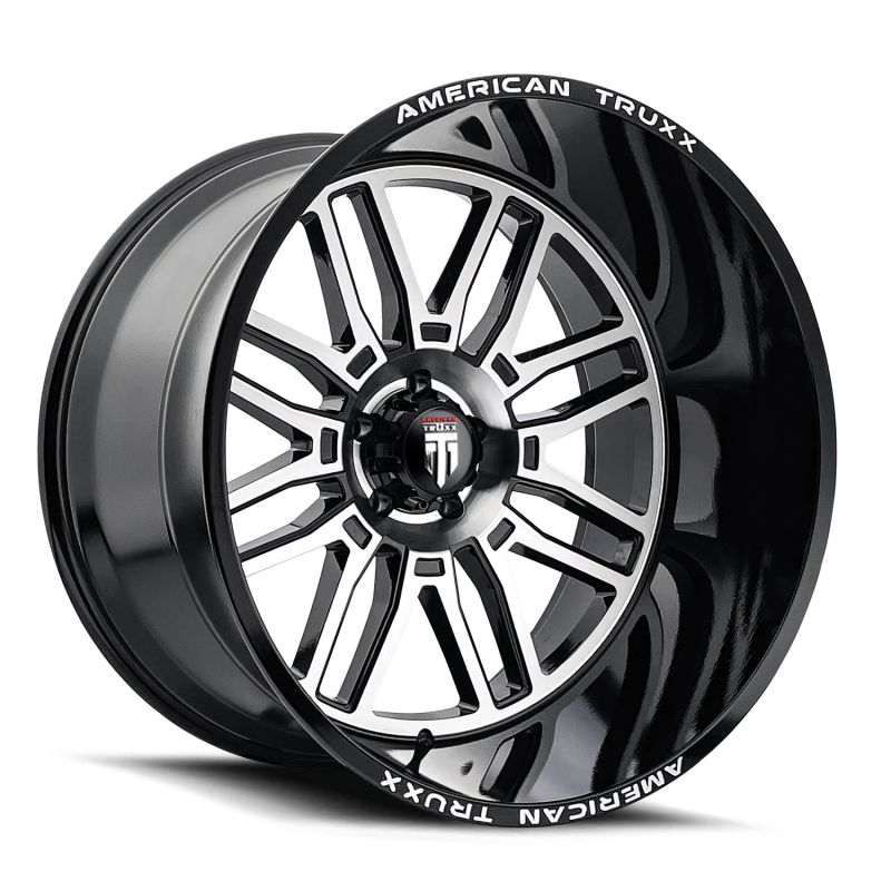 Picture of American Truxx AT1915 Restless 20x10 / 5x127 BP / -25mm Offset / 78.1mm Hub Gloss Black Milled Wheel