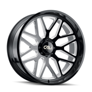 Picture of Cali Off-Road 9115 Invader 24x14 / 8x170 BP / -76mm Offset / 125.2mm Hub Gloss Black Milled Wheel