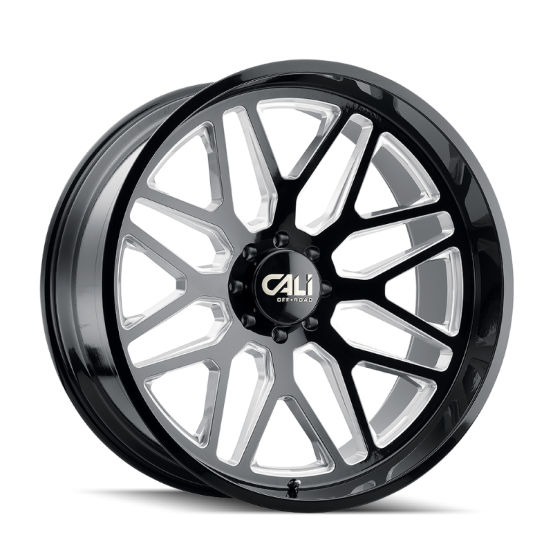 Picture of Cali Off-Road 9115 Invader 24x14 / 8x165.1 BP / -76mm Offset / 125.2mm Hub Gloss Black Milled Wheel