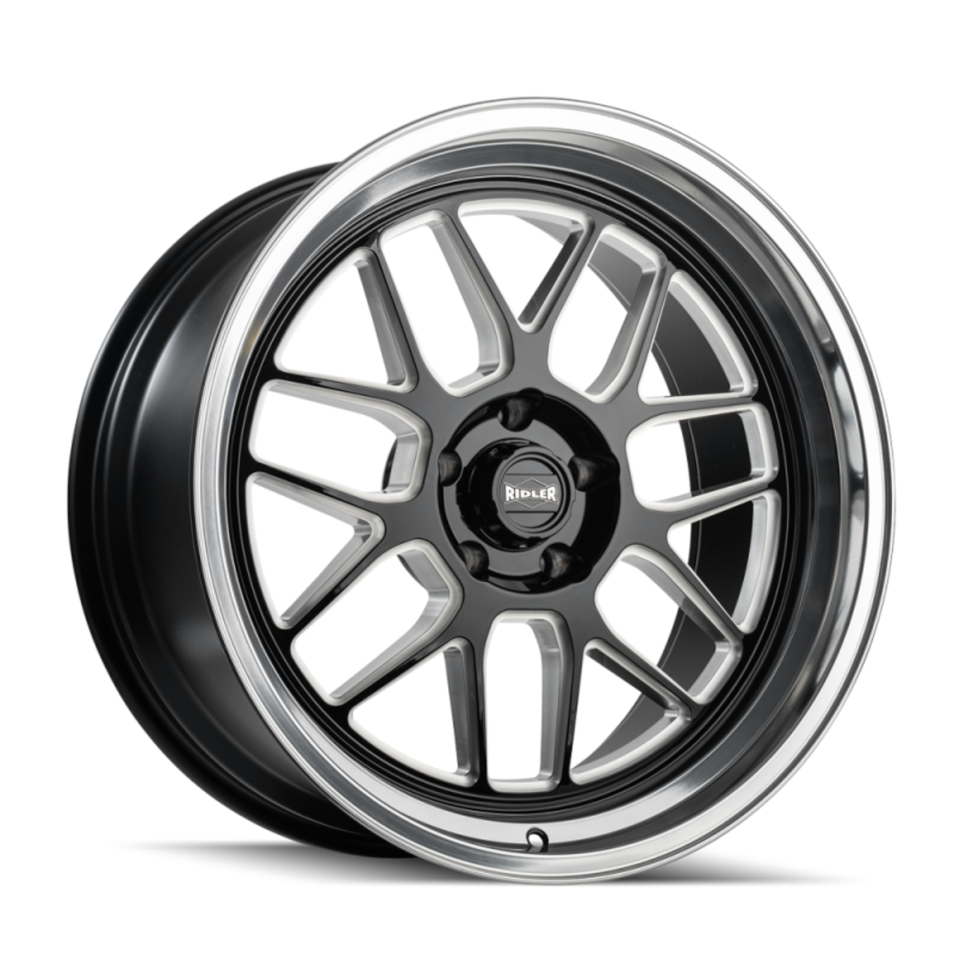 Picture of Ridler 611 17x7 / 5x114.3 BP / 0mm Offset / 83.82mm Hub Gls Blk/Mill w/ Diamond Cut Lip Wheel