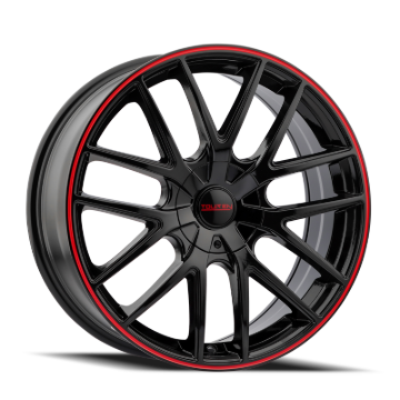 Picture of Touren 3260 TR60 17x7.5 / 5x110/115 BP / 42mm Offset / 72.62mm Hub Gloss Black w/ Red Ring Wheel
