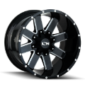 Picture of ION 141 17x9 / 8x165.1 BP / 18mm Offset / 130.8mm Hub Gloss Black Milled Wheel