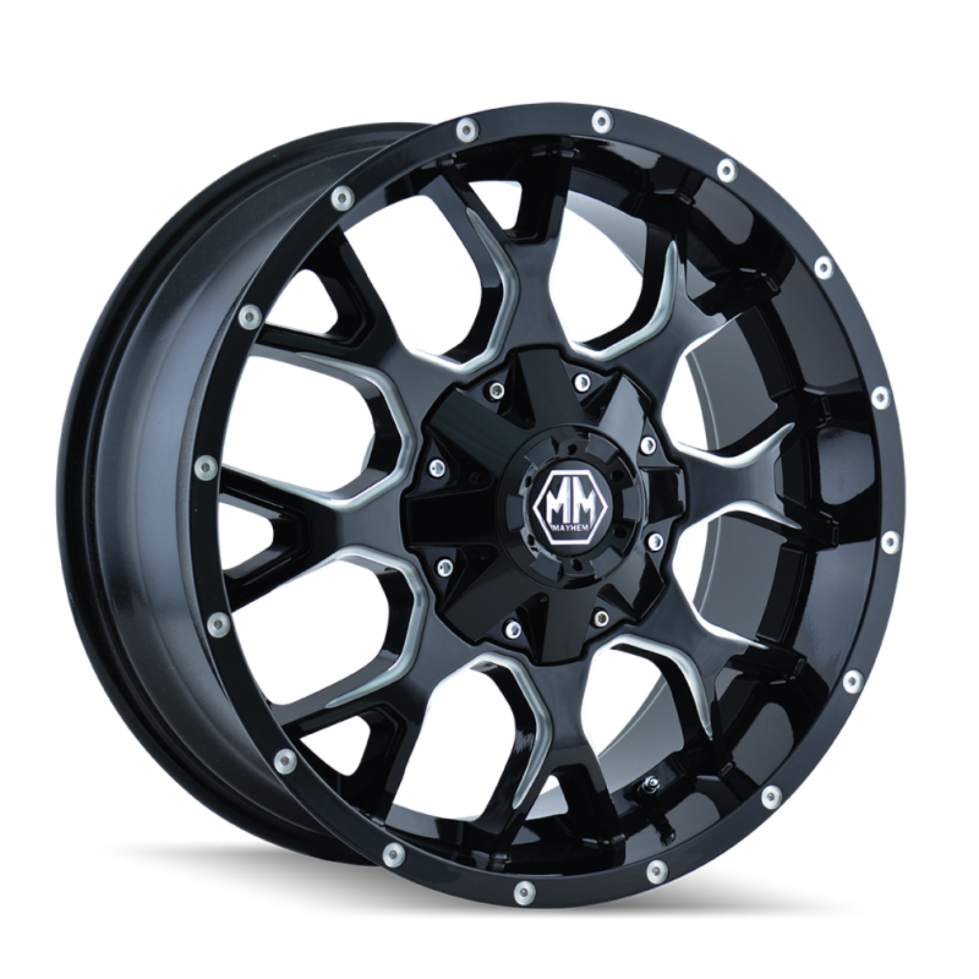 Picture of Mayhem 8015 Warrior 17x9 / 8x170 BP / -12mm Offset / 125.2mm Hub Gloss Black Milled Wheel