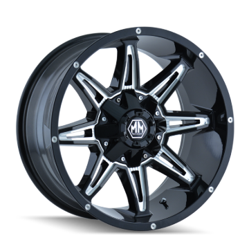 Picture of Mayhem 8090 Rampage 20x9 / 8x165.1 BP / 0mm Offset / 130.8mm Hub Gloss Black Milled Wheel