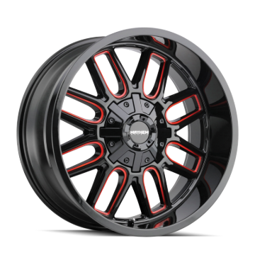 Picture of Mayhem 8107 Cogent 22x10 / 8x165.1 BP / -19mm Offset / 130.8mm Hub Gloss Blk Mill Prism Red Wheel