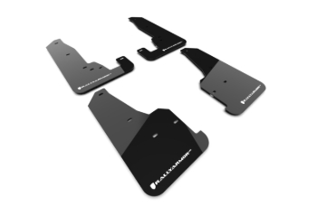 Picture of Rally Armor 18-22 Jeep Grand Cherokee SRT Trackhawk Black UR Mud Flap - White Logo