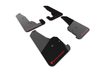 Picture of Rally Armor 18-22 Jeep Grand Cherokee SRT Trackhawk Black UR Mud Flap - Red Logo