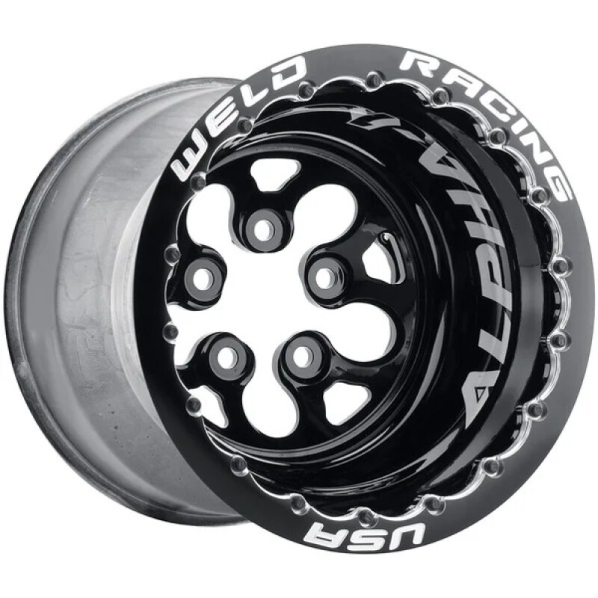 Picture of Weld Alpha-1 15x14 / 5x4.5 BP / 5in. BS Black Wheel - Black Double Beadlock MT