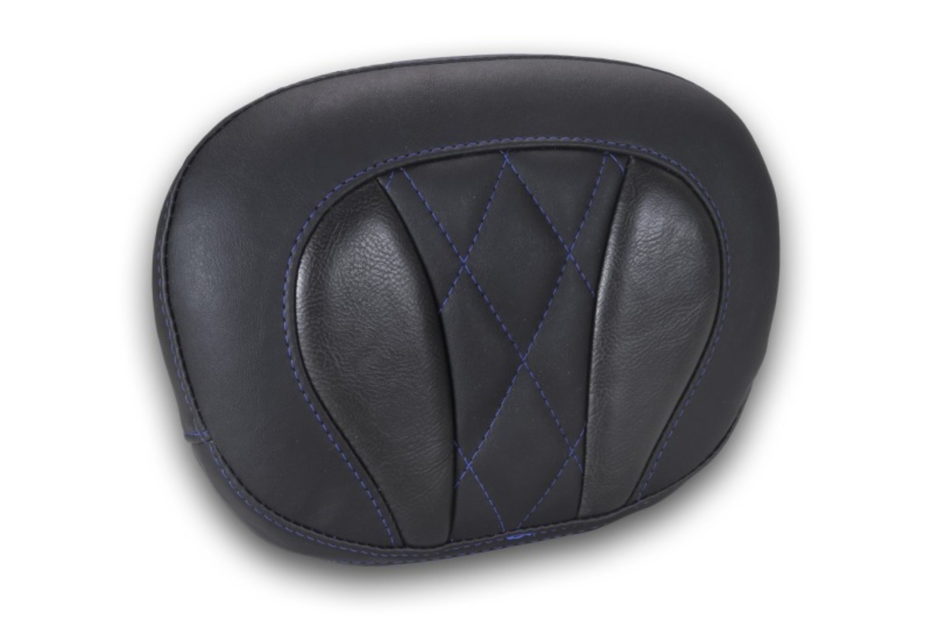 Picture of Mustang Deluxe Diamond Touring Sissy Bar Pad Black w/Sky Blue Thread