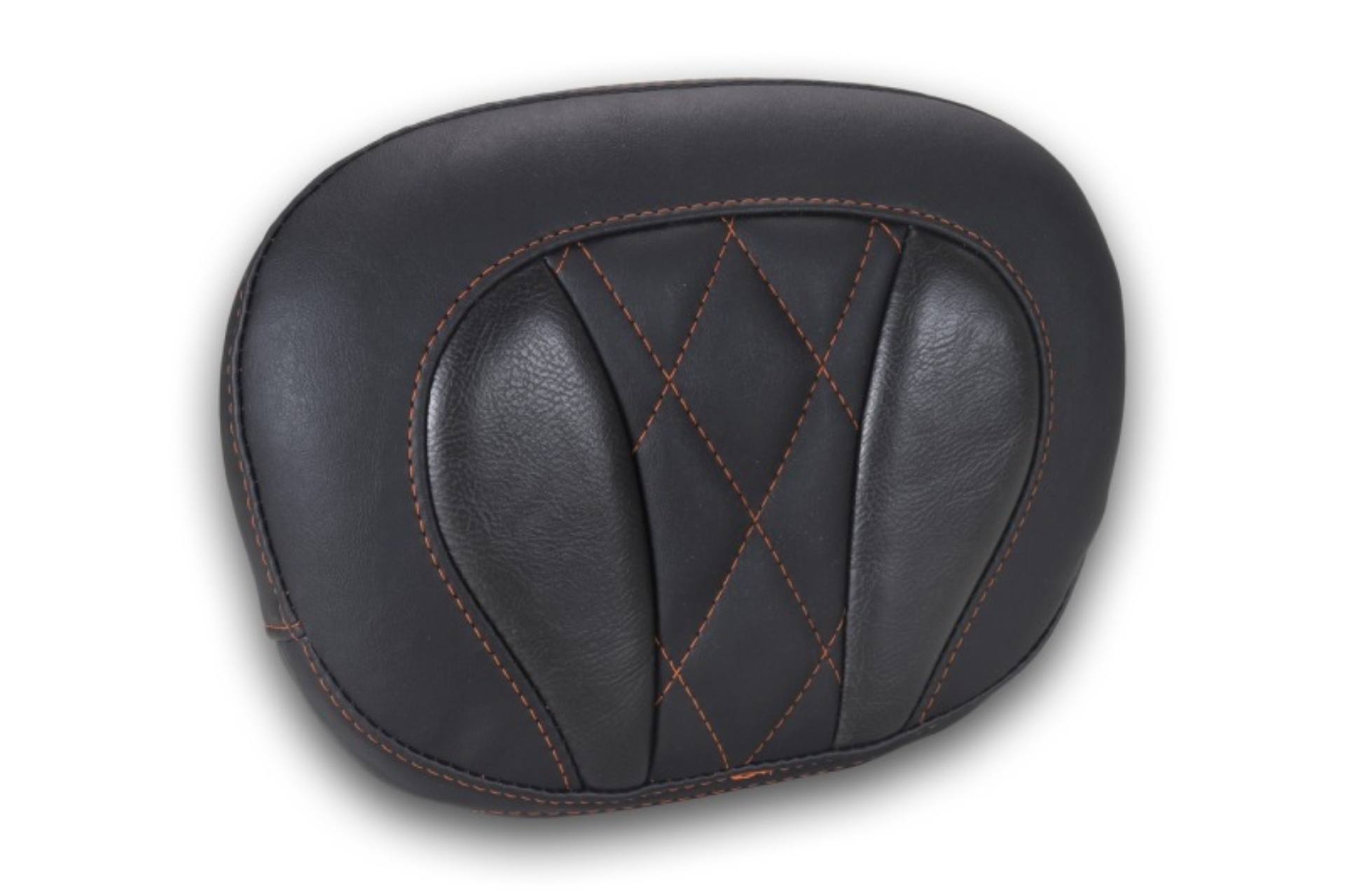 Picture of Mustang Deluxe Diamond Touring Sissy Bar Pad Black w/Mandarin Orange Thread