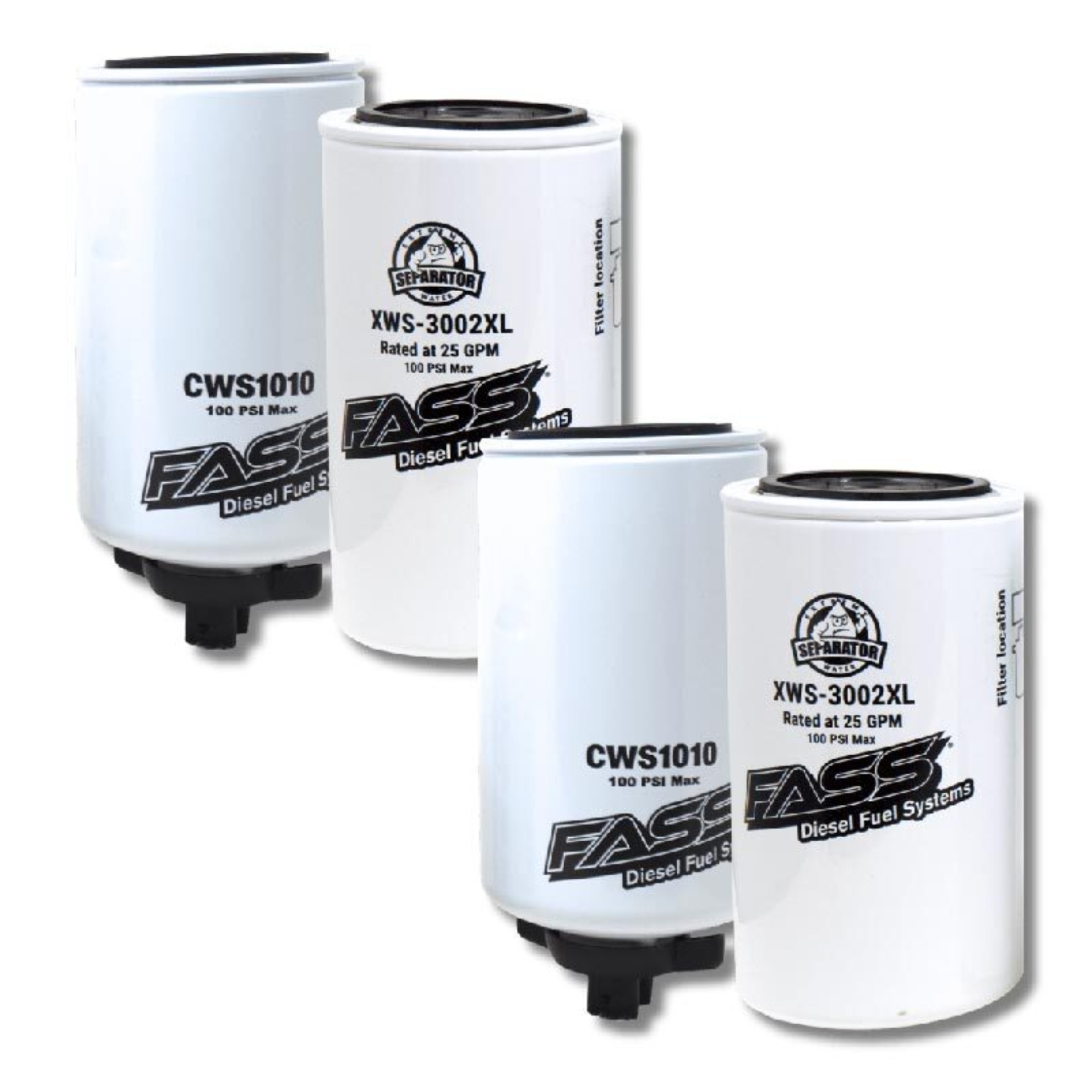 Picture of FASS Drop-In Fleet Filter Pack Contains (2) XWS3002XL & (2) CWS1010