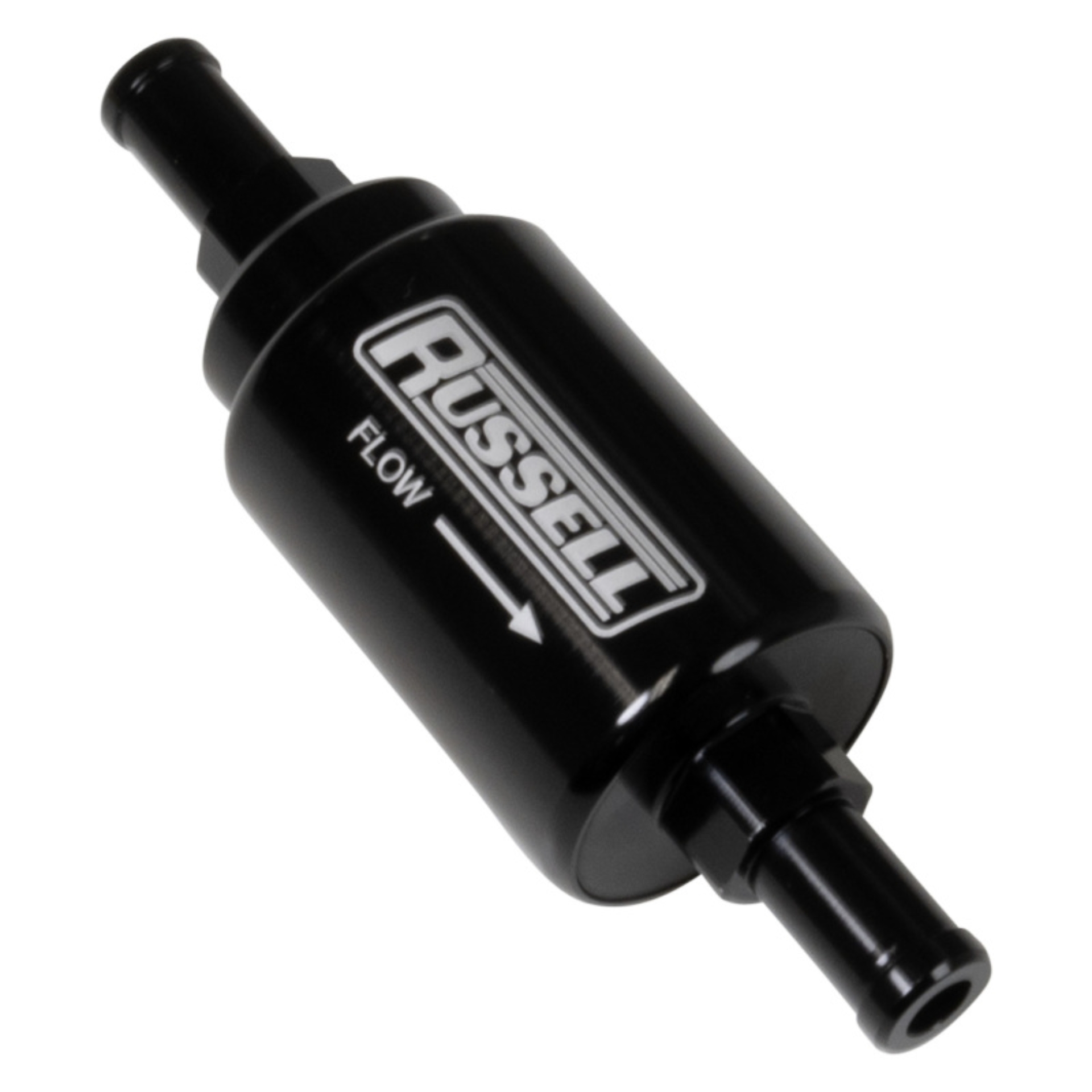 Picture of Russell 3/8 Male To 3/8 Male Barbed Fuel Check Valve - Black Anodized