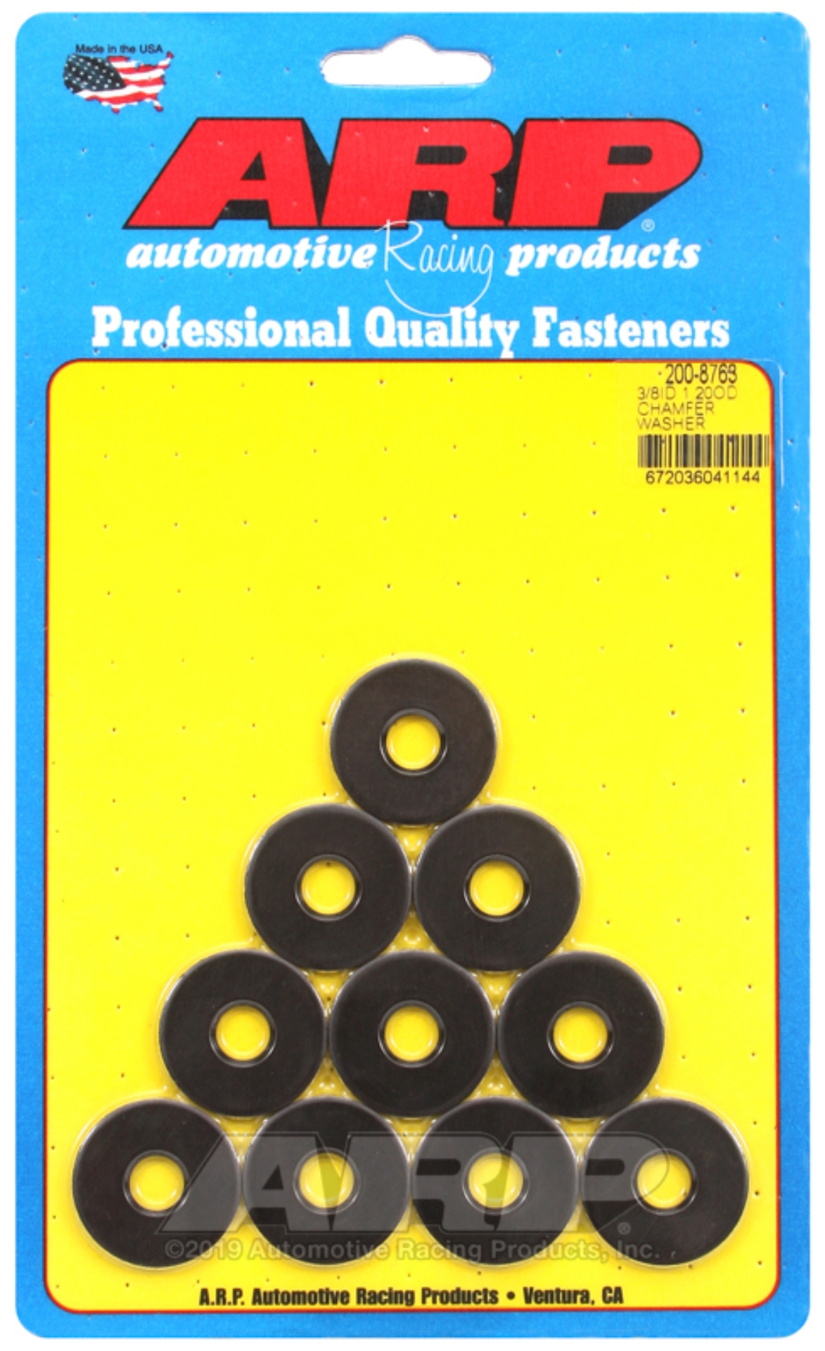 Picture of ARP 3/8 ID 1.20 OD chamfer black washers