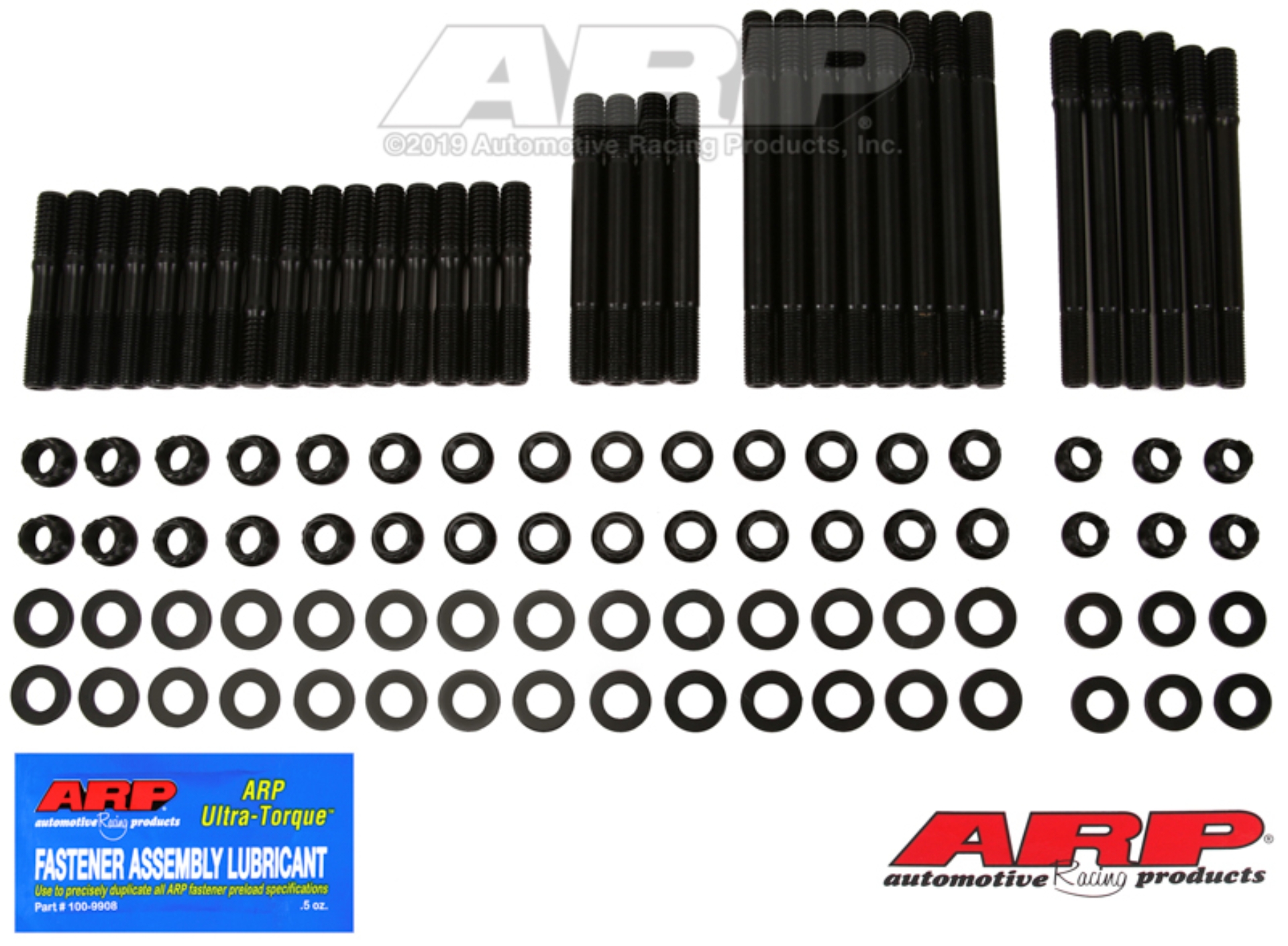 Picture of ARP SB Chevy, w/Bowtie alum and cast Black, undercut Head Stud Kit