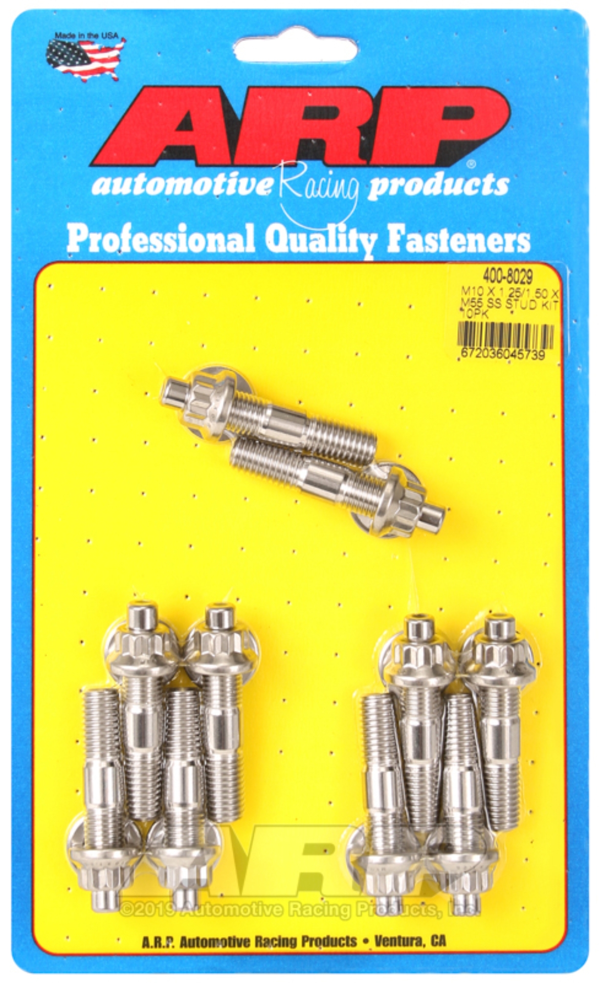 Picture of ARP M10 X 1.25/1.50 X 55mm broached stud kit 10pcs