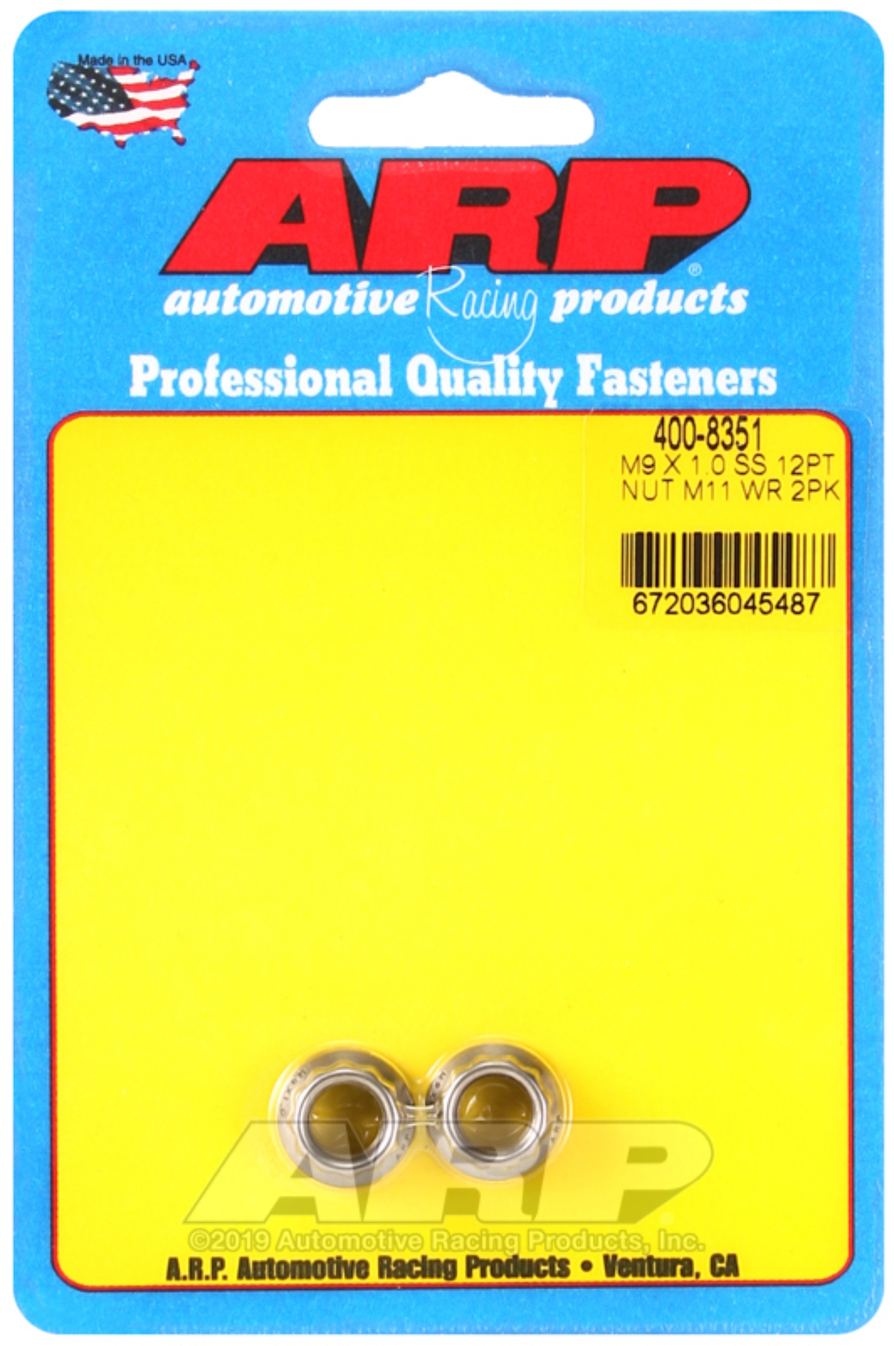 Picture of ARP M9 X 1.00 (M11 wr) SS 12pt nut kit