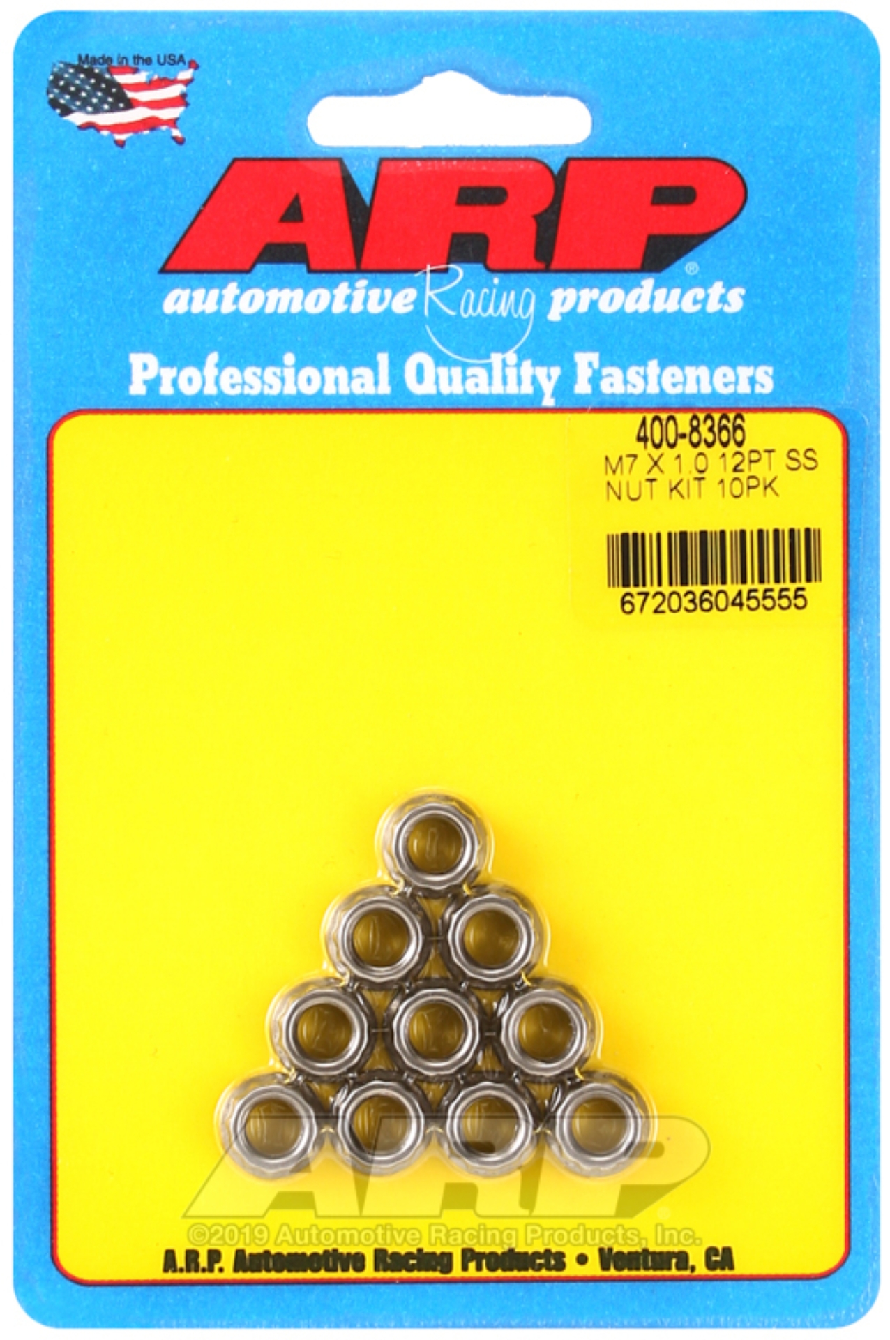 Picture of ARP M7 X 1.00 (M9 wr) SS 12pt nut kit