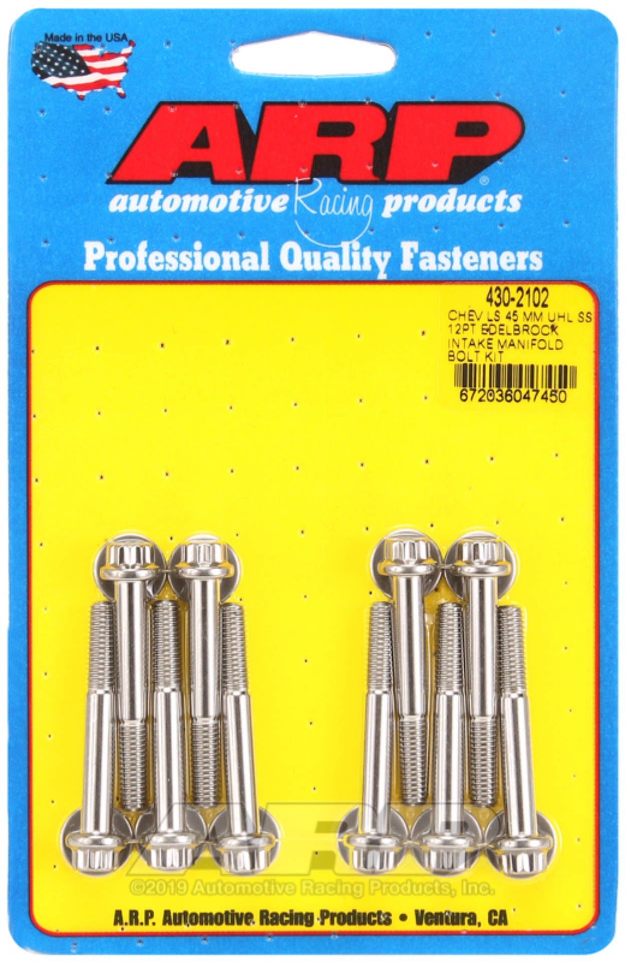 Picture of ARP Chevy LS 45mm UHL 12pt Edelbrock intake manifold bolt kit