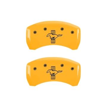 Picture of MGP Rear set 2 Caliper Covers Engraved Rear S197/Bar & Pony Yellow finish black ch