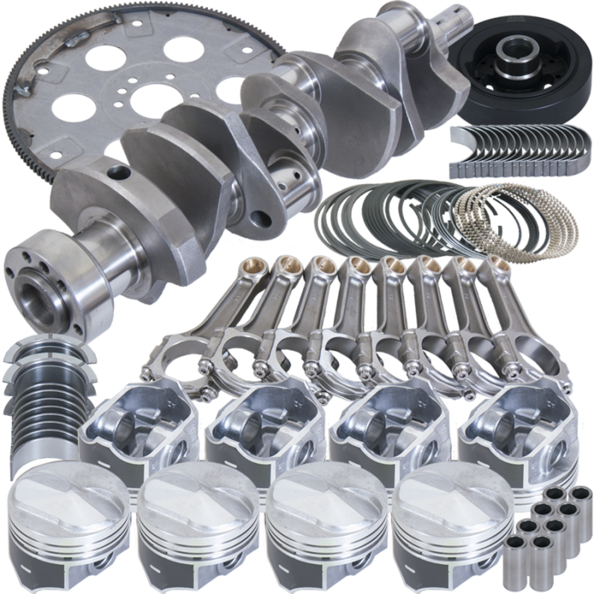 Picture of Eagle Chevy 454 1Pc 4.000in Crank 6.135in I-Beam Rods 4.310in Pistons 168 Tooth FP Balanced Assembly