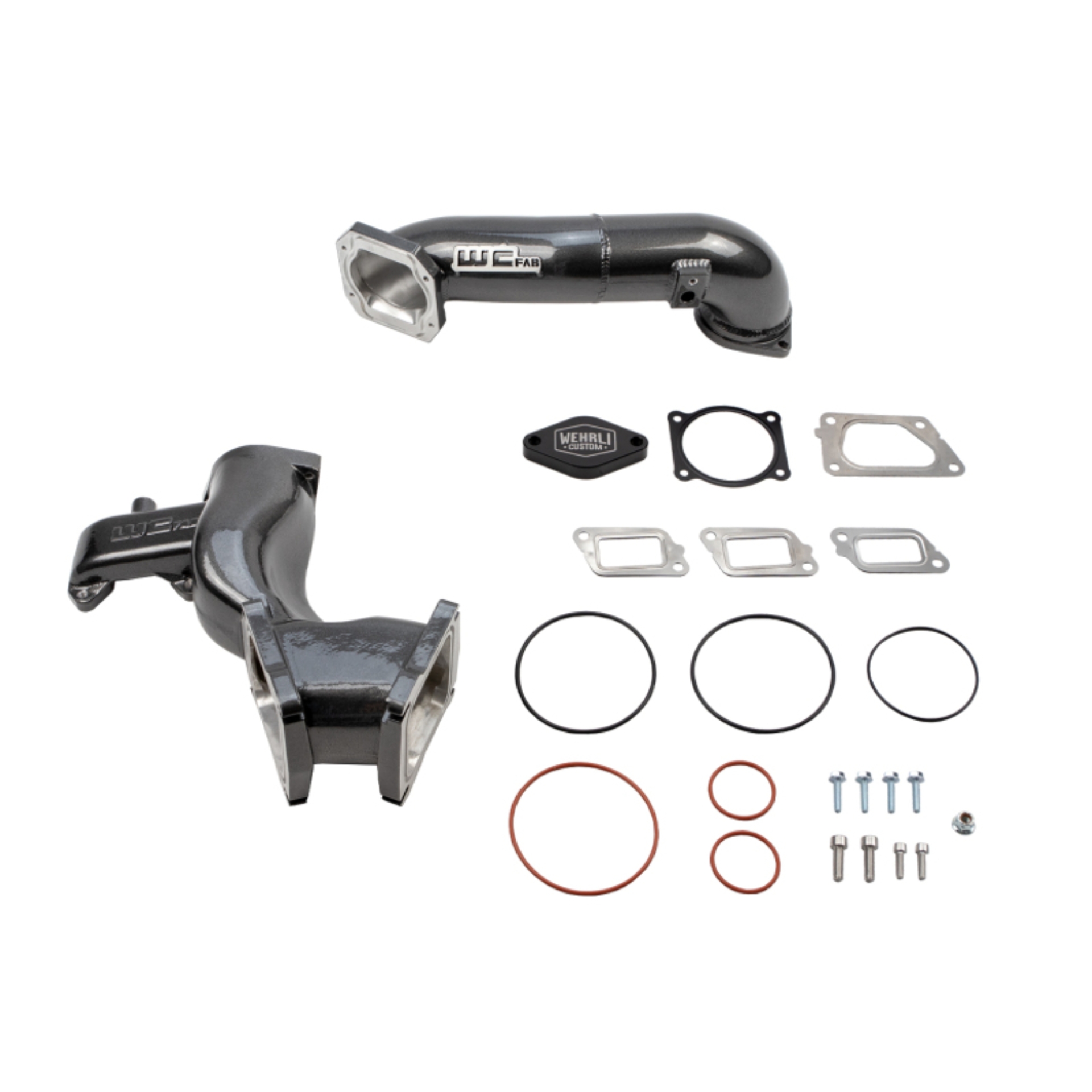 Picture of Wehrli 11-16 Chevrolet 6.6L LML Duramax High Flow Y-Bridge Kit - Sparkle Bomber Orange