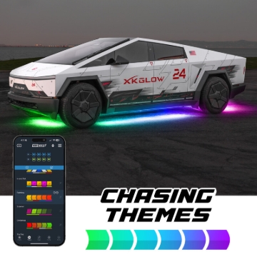 Picture of XK Glow Tesla Cybertruck XKMax LED Underglow Light Kit w/ RGBW Chasing Lights
