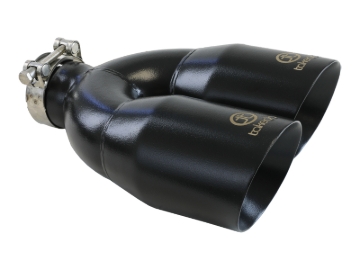 Picture of aFe Takeda 2.5in 304 Stainless Steel Clamp-on Exhaust Tip Passenger Side 2.5in Inlet 4inDual - Black