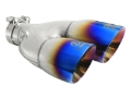 Picture of aFe Takeda 2.5in 304 Stainless Steel Clamp-on Exhaust Tip Driver Side 2.5in Inlet 4inDual-Blue Flame