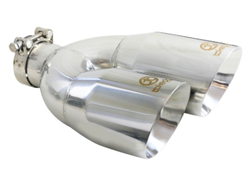 Picture of aFe Takeda 2.5in 304 Stainless Steel Clamp-on Exhaust Tip Drivers Side 2.5in Inlet 4inDual- Polished