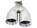 Picture of aFe Takeda 2.5in 304 Stainless Steel Clamp-on Exhaust Tip Drivers Side 2.5in Inlet 4inDual- Polished