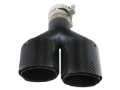 Picture of aFe Takeda 2.5in 304 Stainless Steel Clamp-on Exhaust Tip Driver side 2.5in Inlet 4in Dual-Carbon