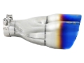 Picture of aFe Takeda 2.5in 304 Stainless Steel Clamp-on Exhaust Tip Driver Side 2.5in Inlet 4inDual-Blue Flame