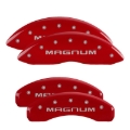 Picture of MGP 4 Caliper Covers Engraved Front & Rear Magnum Red finish silver ch