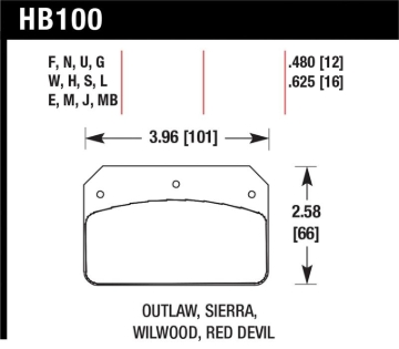 Picture of Hawk Wilwood Dynalite Caliper 12mm Street HT-10 Brake Pads