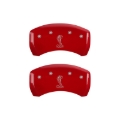 Picture of MGP Rear set 2 Caliper Covers Engraved Rear Snake Red finish silver ch