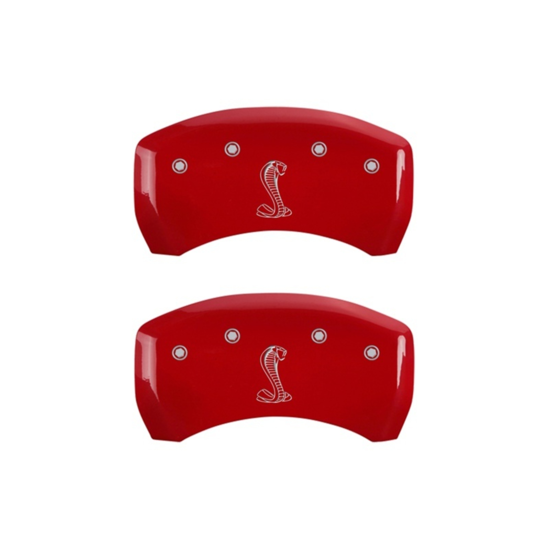 Picture of MGP Rear set 2 Caliper Covers Engraved Rear Snake Red finish silver ch